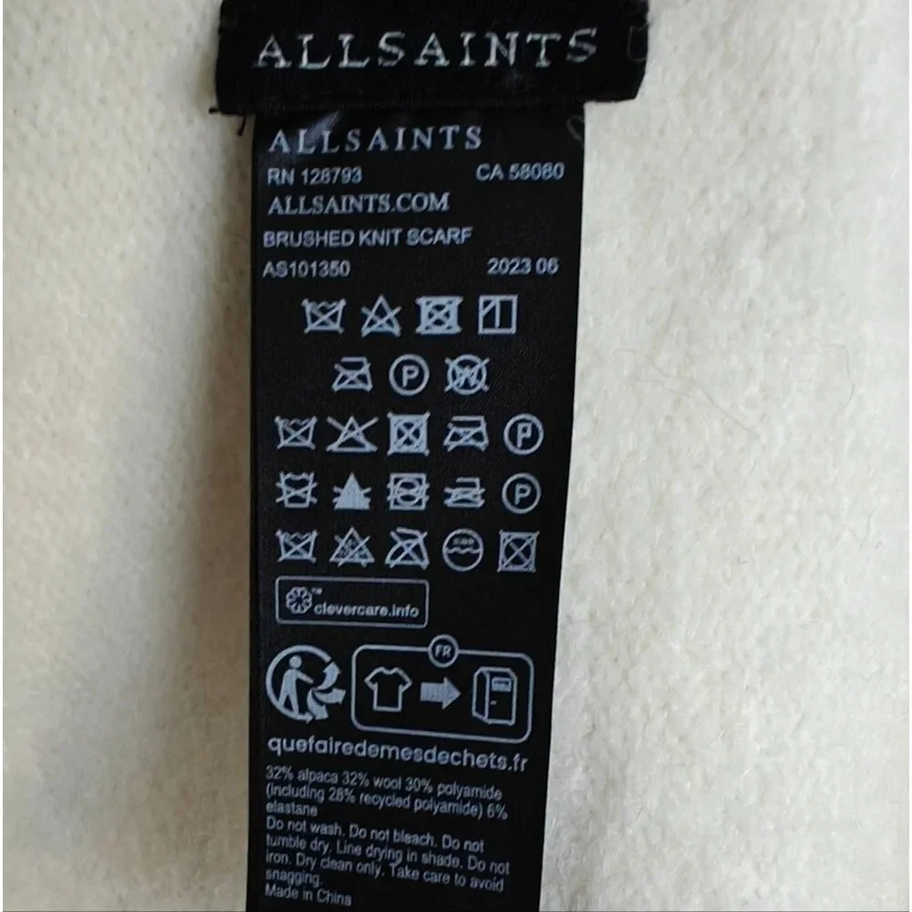 All Saints Cream Scarf